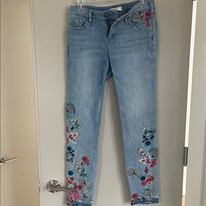 Sundance Blue Embroidered Skinny Jeans